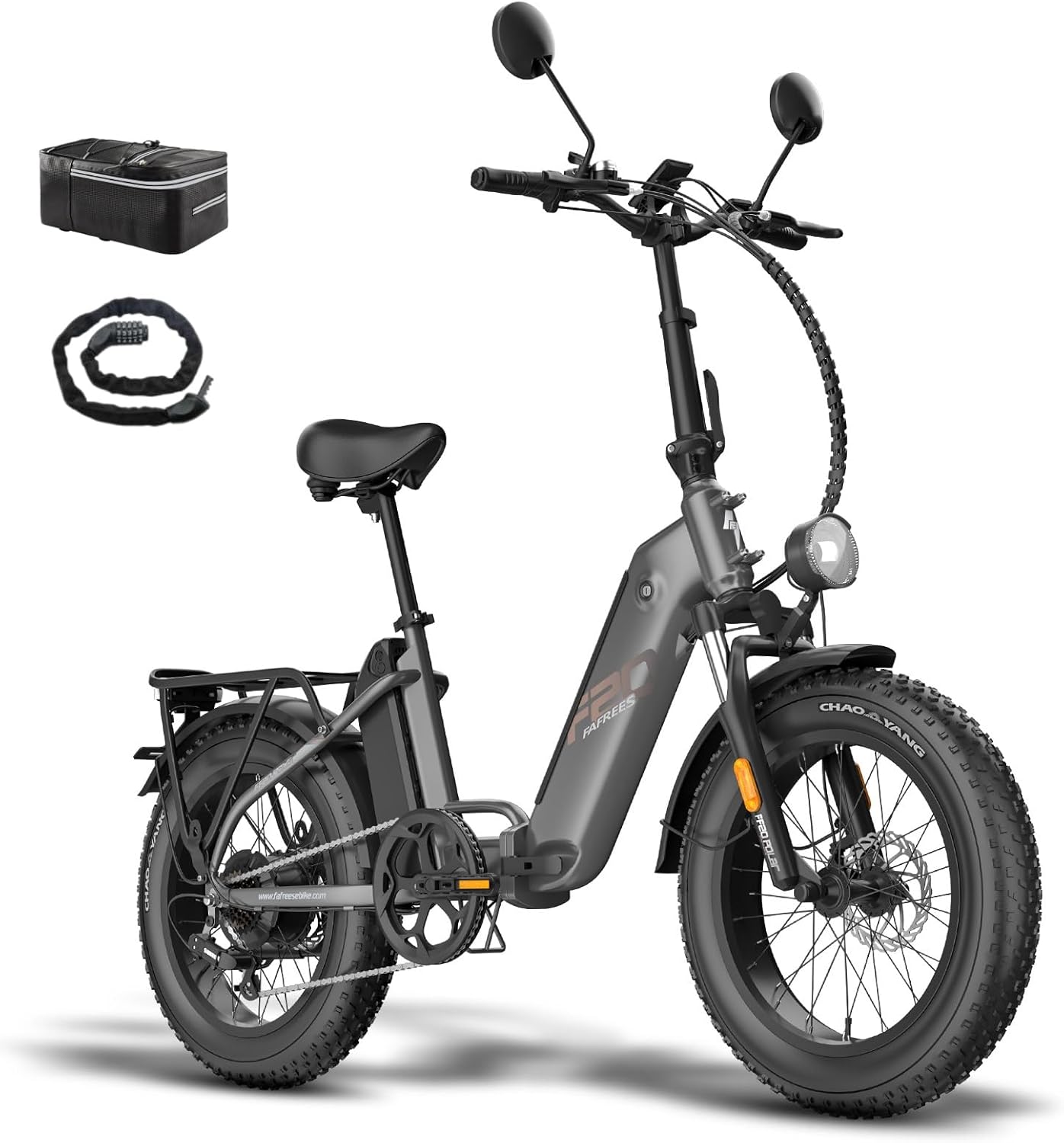 Fafrees FF20 Polar E-Bike Folding Bike 20 x 4.0 Inches, 500 W 45 km/h Ebike Men's Double Batteries 24 Ah / 26.8 Ah, Fatbike Women's Range 150 km/170 km, Electric Bicycle Bearing Weight 150 kg
