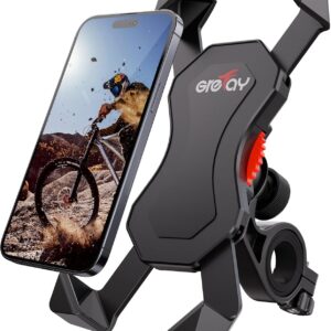 Grefay Universal Bicycle Mobile Phone Holder for 3.5 – 6.5 In. Smartphone with 360° Rotation