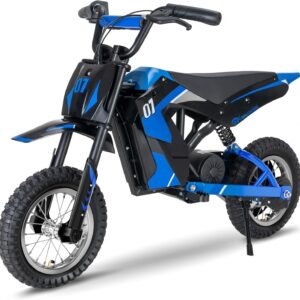 EVERCROSS EV12M Children’s Electric Motorcycle with 300 W Motor, 3 Speed Modes, 15 km Long Range, 12 Inch Pneumatic Tyres, Moto Cross for Children from 110 cm Height