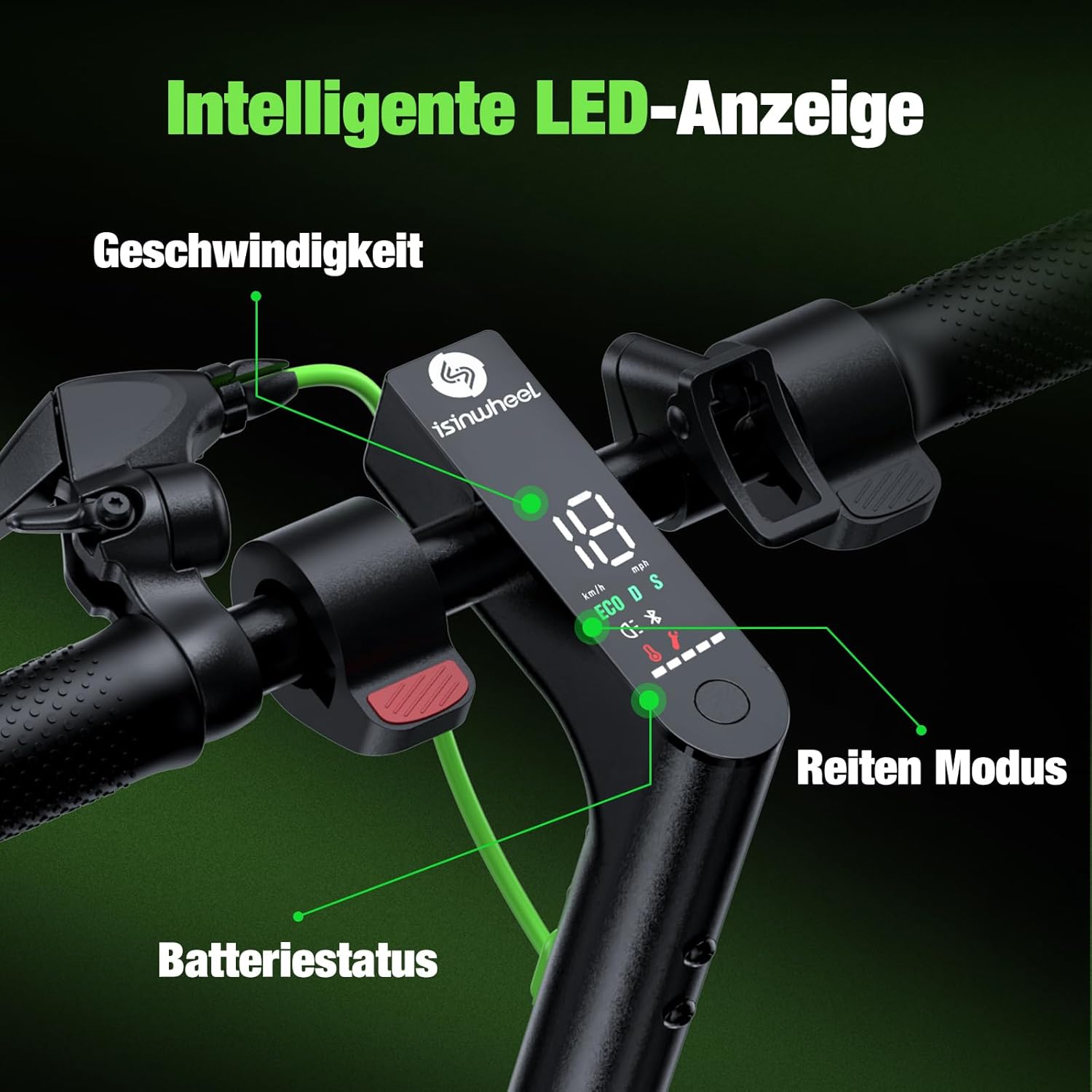 E Scooter mit Straßenzulassung, 350W Motor E Roller mit App, 30KM Reichweite, Elektroroller 120kg Tragkraft, Faltbarer Elektroscooter Erwachsene für den Pendlerverkehr, Mit Electric Scooter-Tasche – Bild 6
