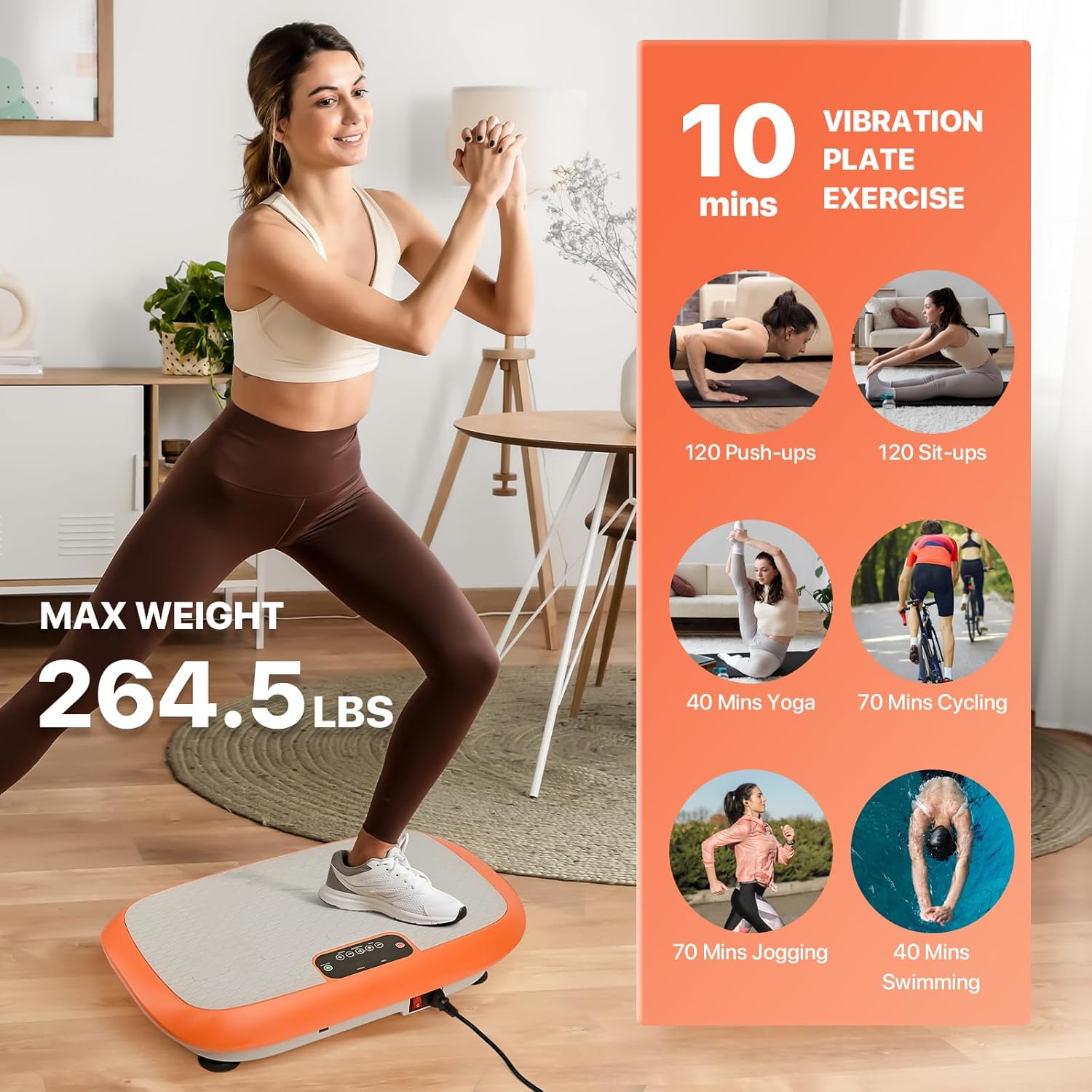 Vibration Plate Training Device for Weight Loss, Fitness Equipment, Vibration Plate Platform for Home Fitness, Lymphatic Drainage, Shaking, Full Body Shaker, 99 Adjustable Speeds – Bild 3