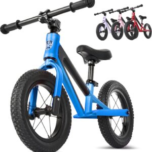 Balance Bike from 2 Years, Ultralight with Carry Handle, Magnesium Frame, 12 Inch Wheels, Footrest and Ergonomic Height-Adjustable Seat