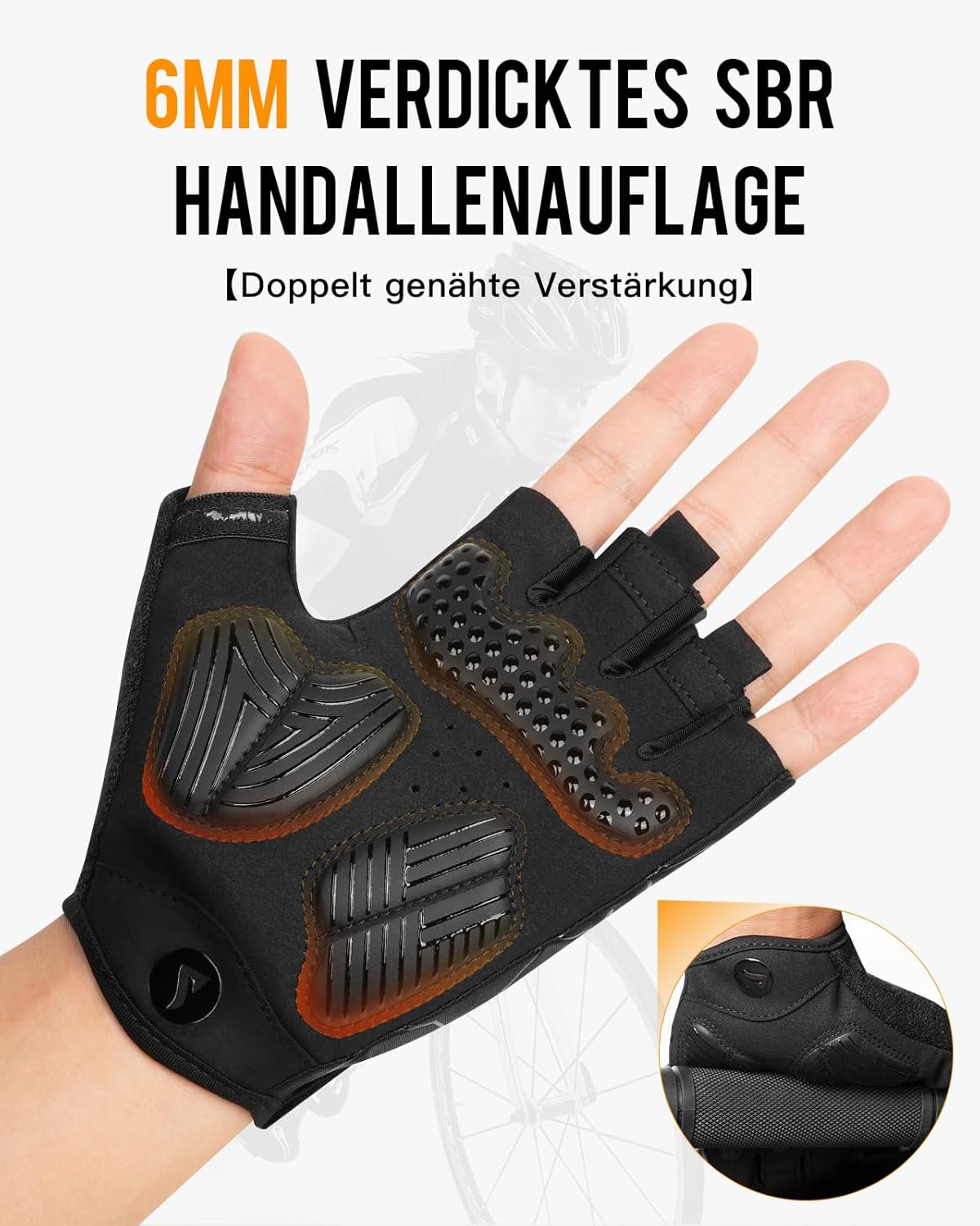 ATERCEL Cycling Gloves Half Finger for Men Women - Cycling Gloves MTB Gloves with SBR Padding for Cycling, MTB, Fitness – Bild 2
