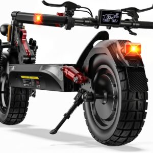 E Scooter with Road Legal, 10 Inch Electric Scooter with 12.5 Ah Battery, Max 70 km Range, Dual Brake System and Double Shock Absorption, E Scooter for Adults Commuting and Off-Road Driving