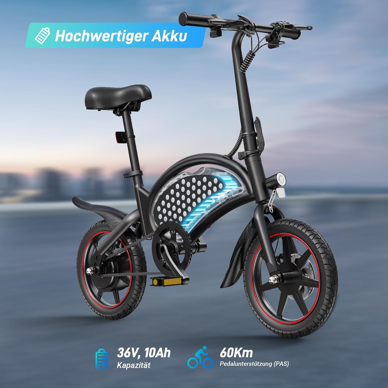 DYU D3S 14 Inch Mini Electric Bike – Bild 2