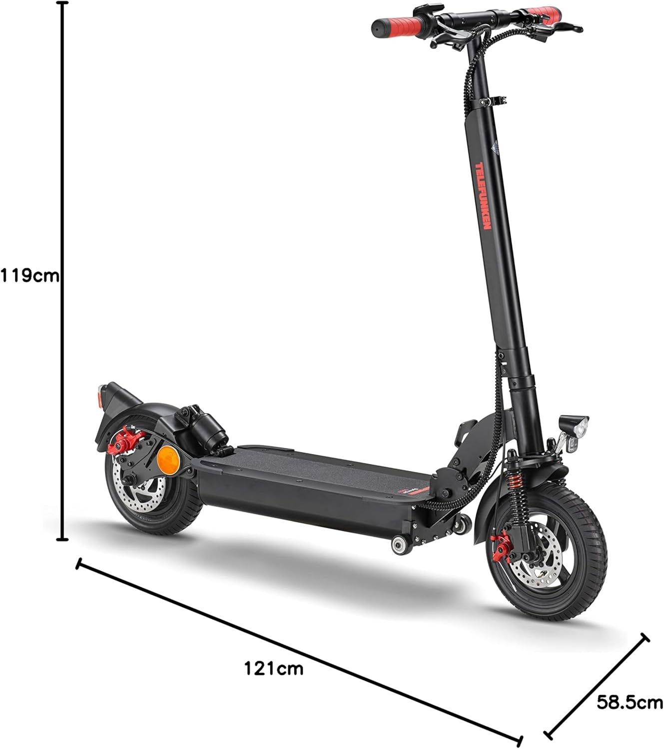 Telefunken Synergie S950 E-Scooter with Road Approval ABE Full Suspension Electric Scooter with 50 km Range, 10 Inch Pneumatic Tyres and Disc Brakes – Bild 11