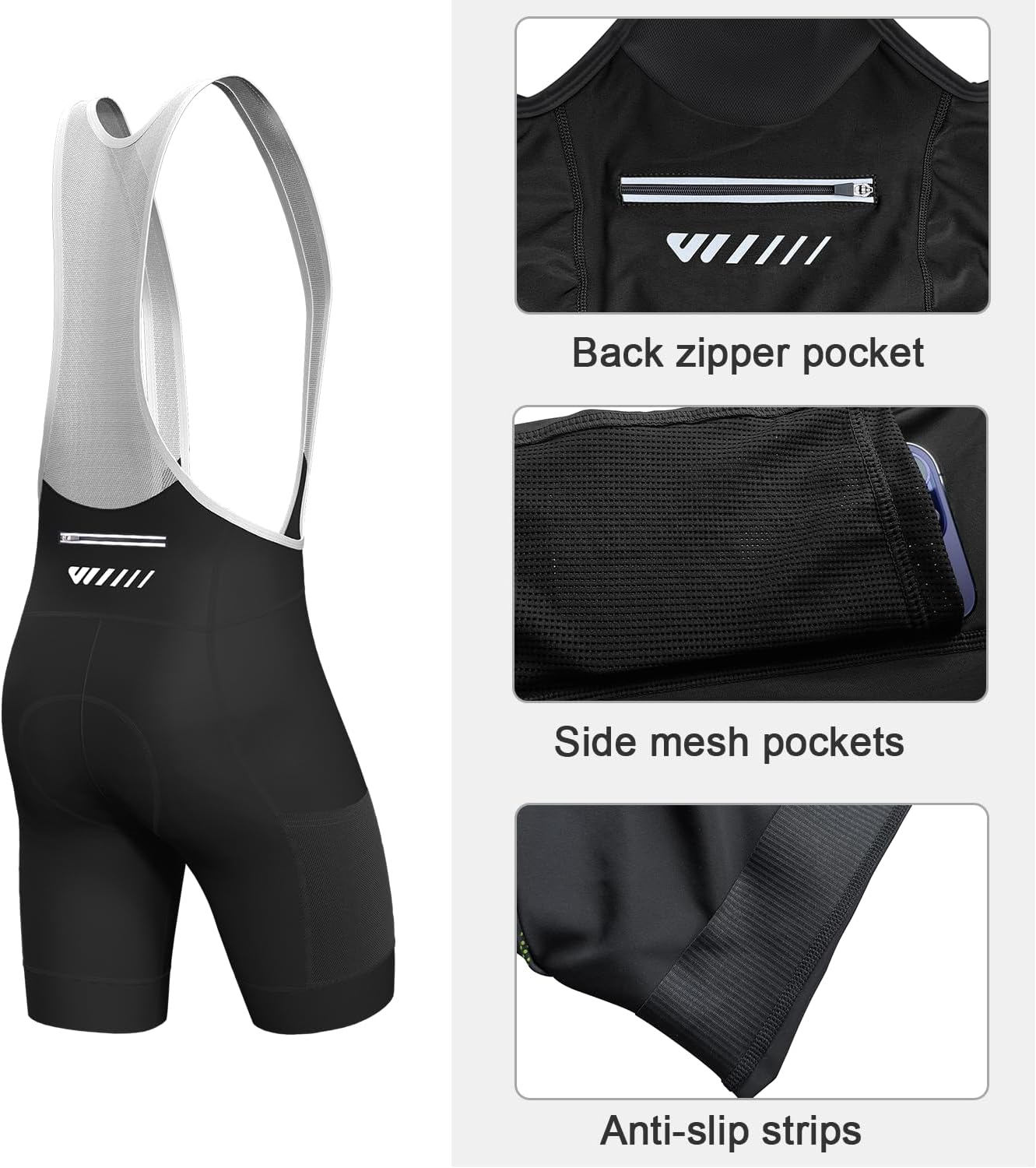 Lo.gas Men's Cycling Bib Shorts, Gel Padded with Pockets, Breathable Quick-Dry for Men – Bild 5