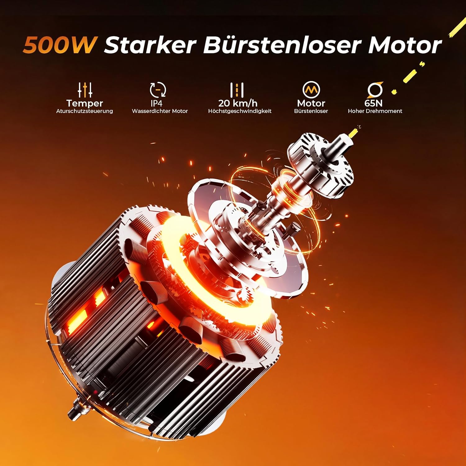 E Scooter with Road Legal, Max Range 70 KM, 48 V 12.5 Ah, 10 Inch Offroad Electric Scooter with Swing Suspension, LCD Display, E Scooter Offroad Load up to 150 kg, Smart App – Bild 3