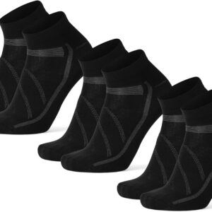 Danish Endurance Cycling Socks, Low Cut for Men & Women, 3 Pairs, Cycling Socks, Cycling Socks, Road Bike, Spinning, Breathable and Padded, Short, Black, Blue, White