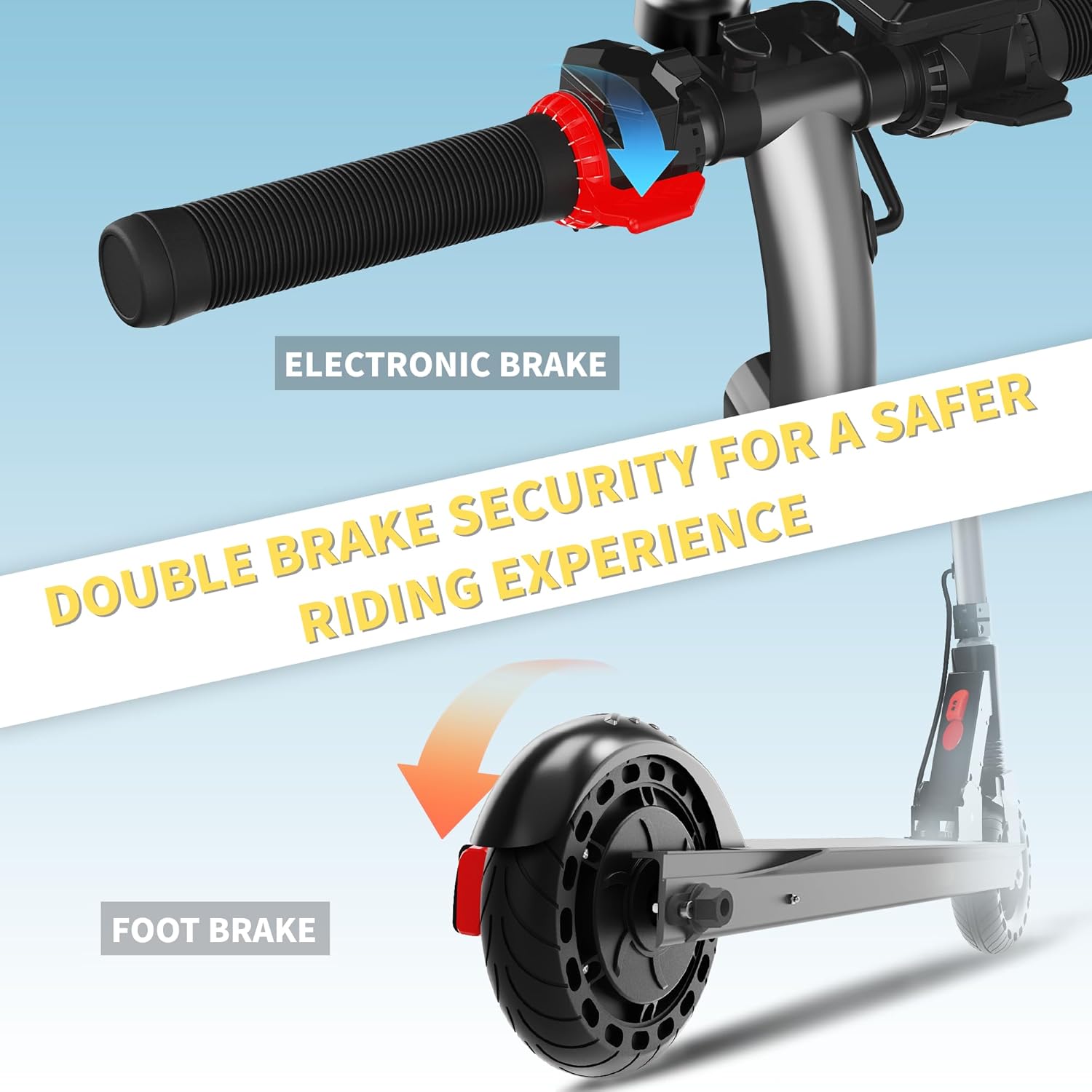 QnQ E Scooter, 2026 8 Inch Foldable Scooter, 500 W/20 km/h Motor, 15 km Range, Puncture-proof Honeycomb Tyres, Children and Teenagers – Bild 6