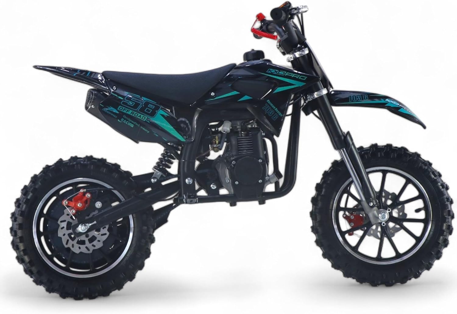 KXD 701A/706A/708A/703A /705 49cc 2/4-Stroke Dirt Bike Pocket Dirt Bike Motocross Motorcycle Cross 49 cc Motor Dirt Bike Pocket Bike (Turquoise, KXD 703B 4-Stroke 49cc PullStarter "Offroad Racing 58) – Bild 10