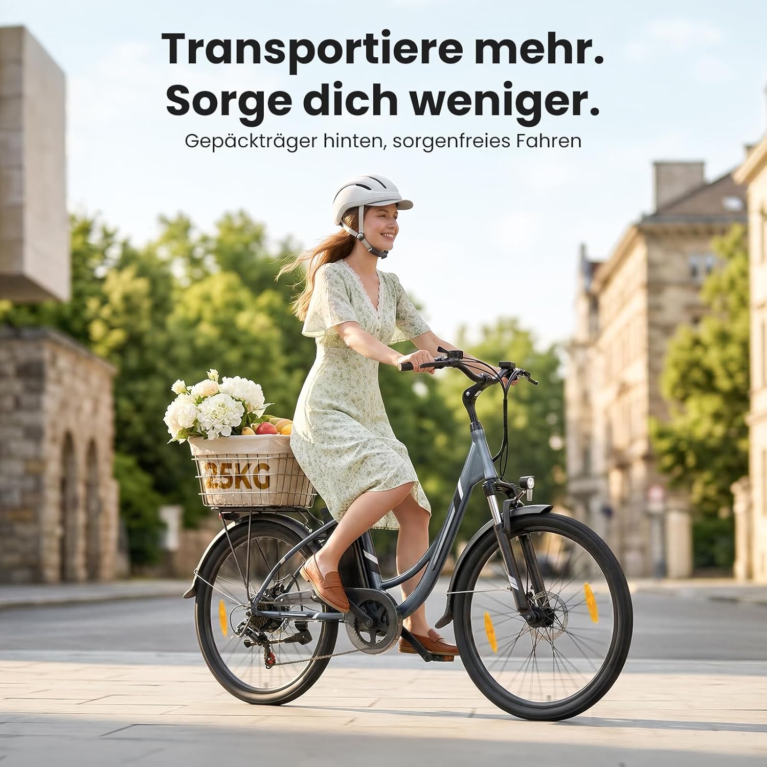 Touroll B1 26 Inch City E-Bike with 250 W Motor and 36 V 15.6 Ah Battery Pedelec City Bikes, Electric Bicycle, Max Speed 25 km/h Max Range 90 km, Adult Men Women Ebike – Bild 10