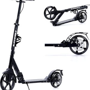 Blackwheels Scooter Slide with Brake Disc, Scooter for Adults, Wheels 230 mm PU, Foldable City Scooter with TPR Handles, Kick Scooter Non-Slip Surface, Scooter up to 100 kg, Height Adjustable