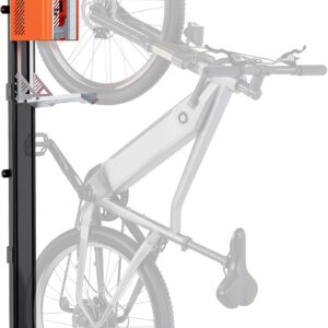 monTEK Automatic Bicycle Lift – Vertical Bicycle Rack for Heavy Bicycles (up to 32 kg) – Easy Assembly, Space Saving Wall Mount for Garage, Shed, Home – For 24-29 Inch Tyres, E-Bikes