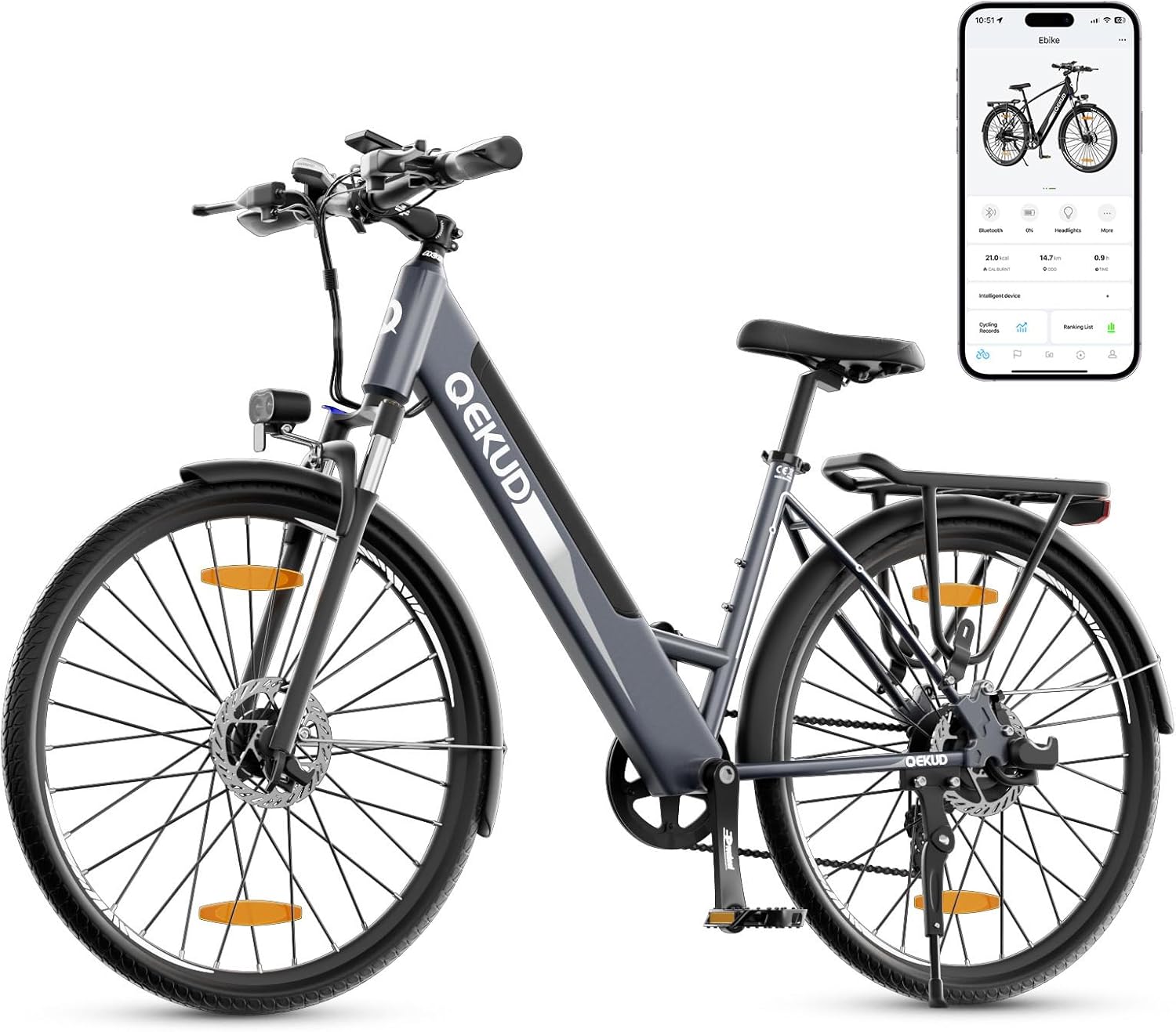 26M208 Electric Bicycle, 26 Inch Electric Bicycle Trekking Bike e-City Bicycle with 36 V 12.5 Ah Li-Ion Battery, Range up to 100 km in Hybrid Mode, 250 W Motor, EU Compliant, with App