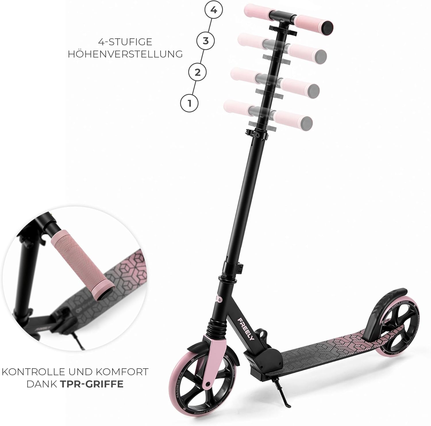 Kinderkraft Freely Scooter ab 3 Jahren, Kinderroller bis zu 100 kg, schnellen Zusammenklappen, Räder aus PP – Bild 6