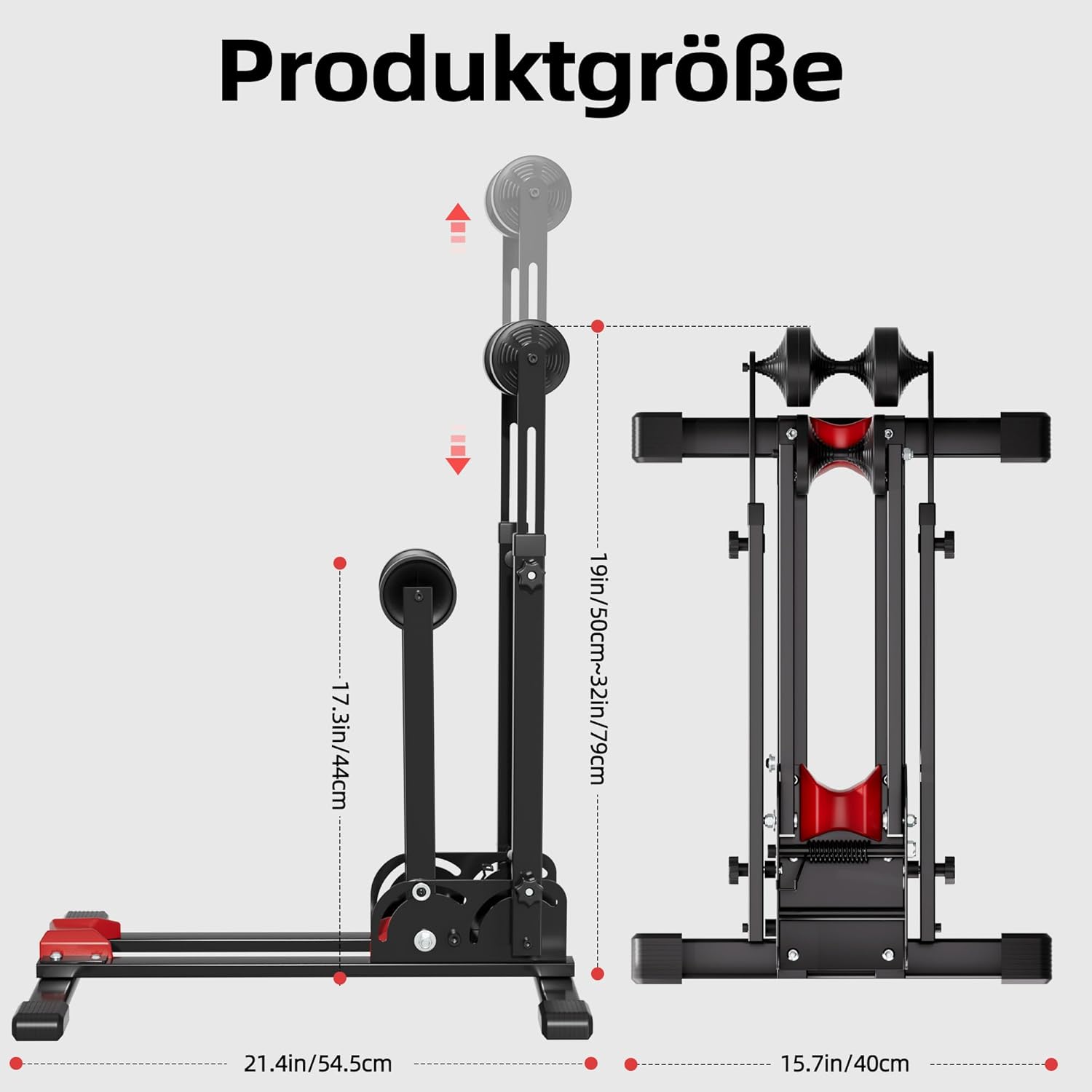 Urban Deco Adjustable Bicycle Stand, Bicycle Stand Floor, Bicycle Stand Road Bike, Suitable for Road Bikes & Mountain Bikes, Stow Away – Bild 3