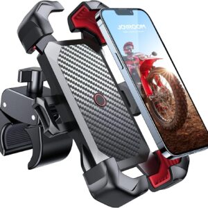 JOYROOM 2026 Mobile Phone Holder Bicycle, [1s Car Lock] [100 mph Military Anti-Shake] Mobile Phone Holder Motorcycle, [5s Install] Universal Handlebar Holder for iPhone 17 Samsung S26, All 4.7 – 7 Inch Smartphone