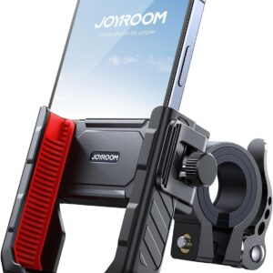 JOYROOM Bicycle Mobile Phone Holder, Anti-Shake Shock Absorber, Motorcycle Mobile Phone Holder, 1S Quick Release, Universal Mobile Phone Holder for Bicycle Handlebars and Also for iPhone 17/16/15/14, Samsung S26/S25 (4.7 – 7 inches)