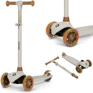LIONELO Jessy Premium Tricycle Children’s Scooter with LED Wheels for Children 3 Years up to 50 kg, Height Adjustment and Non-Slip Platform, Foldable Children’s Scooter. Children’s Scooter from
