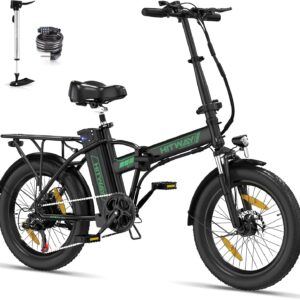 HITWAY E-Bike 20″*3,0/4,0 Breitreifen Elektrofahrrad Klapprad E-Fahrrad, 36V 12Ah/48V 15Ah Akku, Reichweite 35-90km/45-100km, Mountain E-MTB mit 7 Gängen, Pedelec City E-Bike für Unisex-Erwachsene
