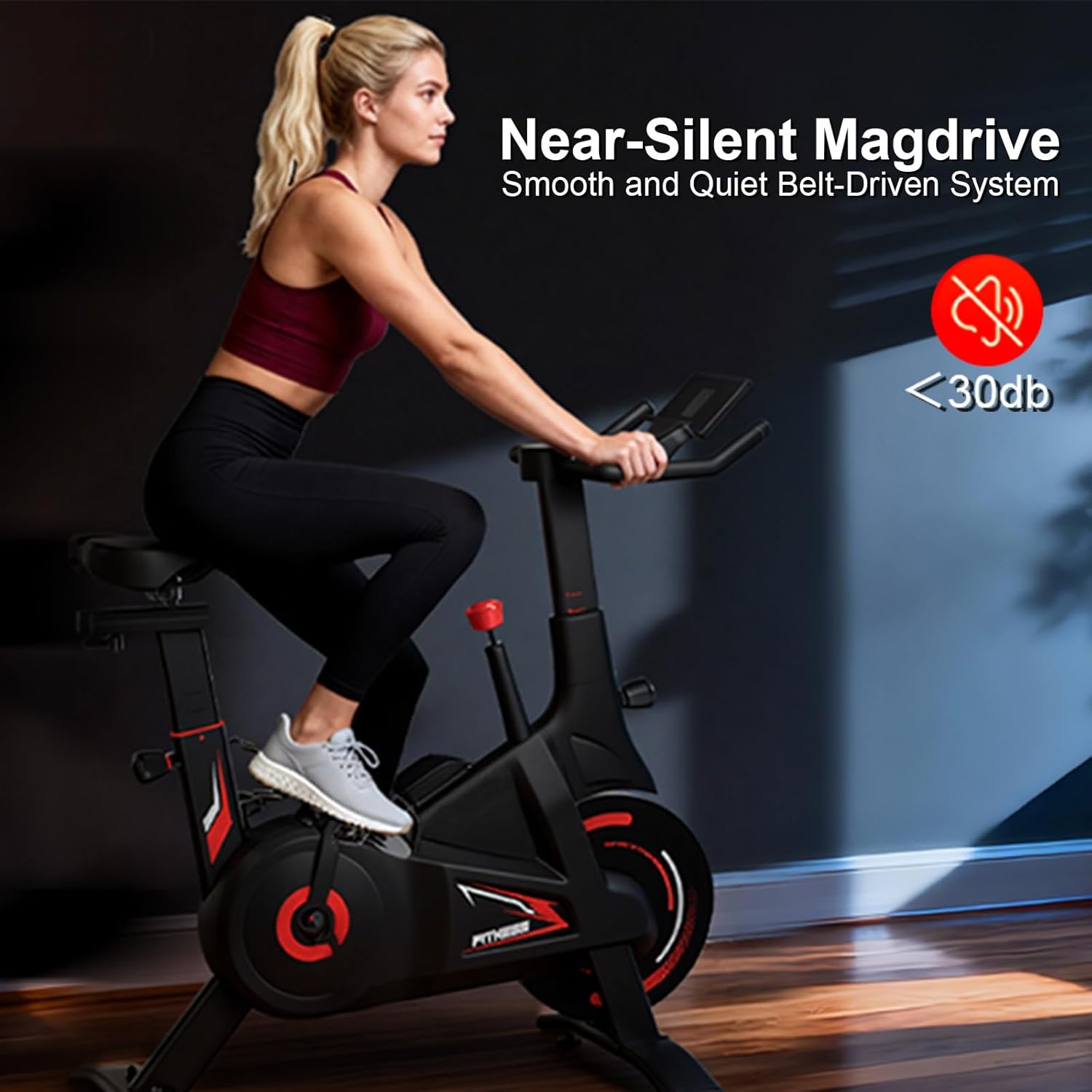Bluearth Heimtrainer Fahrrad mit Magnetischem Widerstand, Hometrainer Fahrrad mit Smart App, Leise & Bequem Indoor Spinning Bike mit Immersivem Erlebnis und Live-Kursen, Max. 150KG – Bild 4