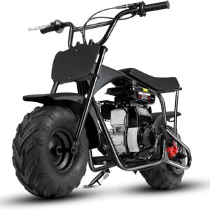 Oryxearth 105CC 4-Stroke Dirt Bike Pocket Bike, Children’s Cross Bike Petrol, Wide Tyres, Off-Road Bike, Children’s Dirt Bike, Motocross Motorcycle, DIY Sticker Mini Motorcycle from 13 Years (Black)