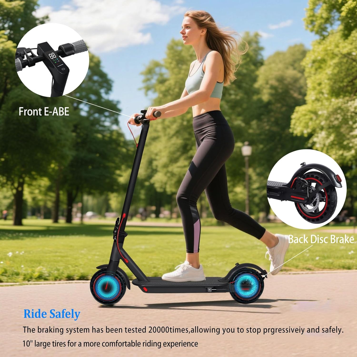 E Scooter 8.5 Zoll Escooter mit Straßenzulassung Faltbarer Elektroroller mit 25-30 km Reichweite, Doppelbremssystem, LED-Display Elektro Scooter für Pendeln,Elektroroller mit App-Funktion,120kg Load – Bild 5