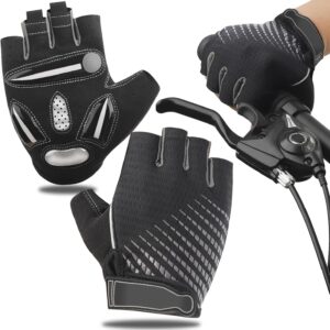 MTB Gloves, Half Finger Summer Cycling Gloves for Men and Women, Shockproof Gel, Breathable, Comfortable, Non-Slip, Suitable for Motorcycles, Bicycles, MTB, Gym