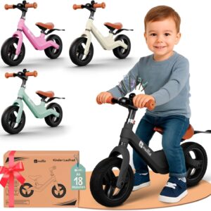 Mallie Safe Children's Balance Bike from 2 Years, Includes Bell and Splash Guard, Adjustable Handlebar and Seat, Balance Bike, for Children from 3 Years, 4 Years, Christmas