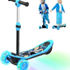 iScooter E Scooter Children from 3-8 Years, 2-in-1 E Scooter for Children with 12 V 5 Ah Battery and Colour Light Effect, Electric Scooter with 5 Inch Wheels, Children’s Scooter with Range up to 10 km