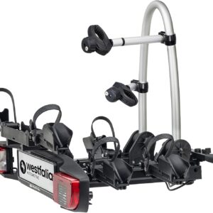Westfalia BC 60 Bicycle Carrier for trailer coupling incl. Extension set for 3 Bicycle – Folding Tow Bar Carrier – Universal Bike Carrier with 60 kg Load Capacity
