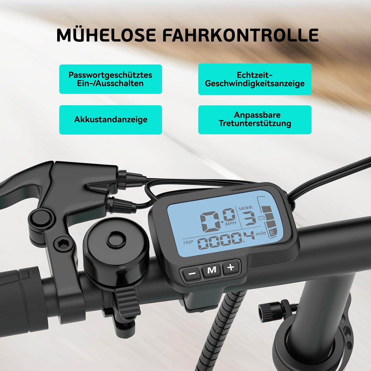ESKUTE F100 E-Bike Klapprad, 14 Zoll Elektrofahrrad mit USB-Ladeanschluss für Handy, 250W EU-konformes Elektrofahrräder, Integrierter 36V 9Ah Akku, Reichweite bis 25-50KM – Bild 9