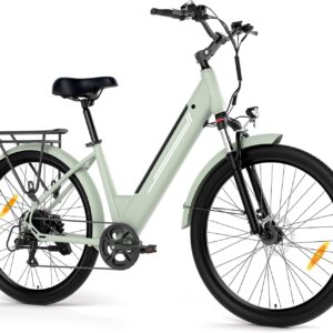 City Bikes, E-Bike 27.5 Inch with 250 W Motor, 36 V 15.6 Ah Battery up to 100 km Range, Hydraulic Disc Brakes, Suspension Fork, 7-Speed Electric Bike, LCD Display, for Men and Women