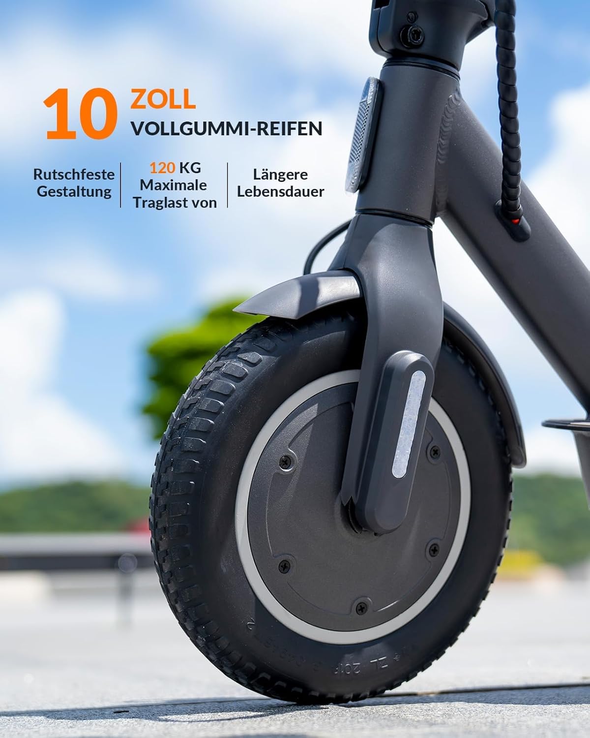 E Scooter with Road Approval ABE, 5TH WHEEL V30PRO Electric Scooter with Indicator, 10 Inch Tyres, 25-30 km Range, with App, 4 Speed Modes, Load 120 kg, Portable Travel E Scooter – Bild 2