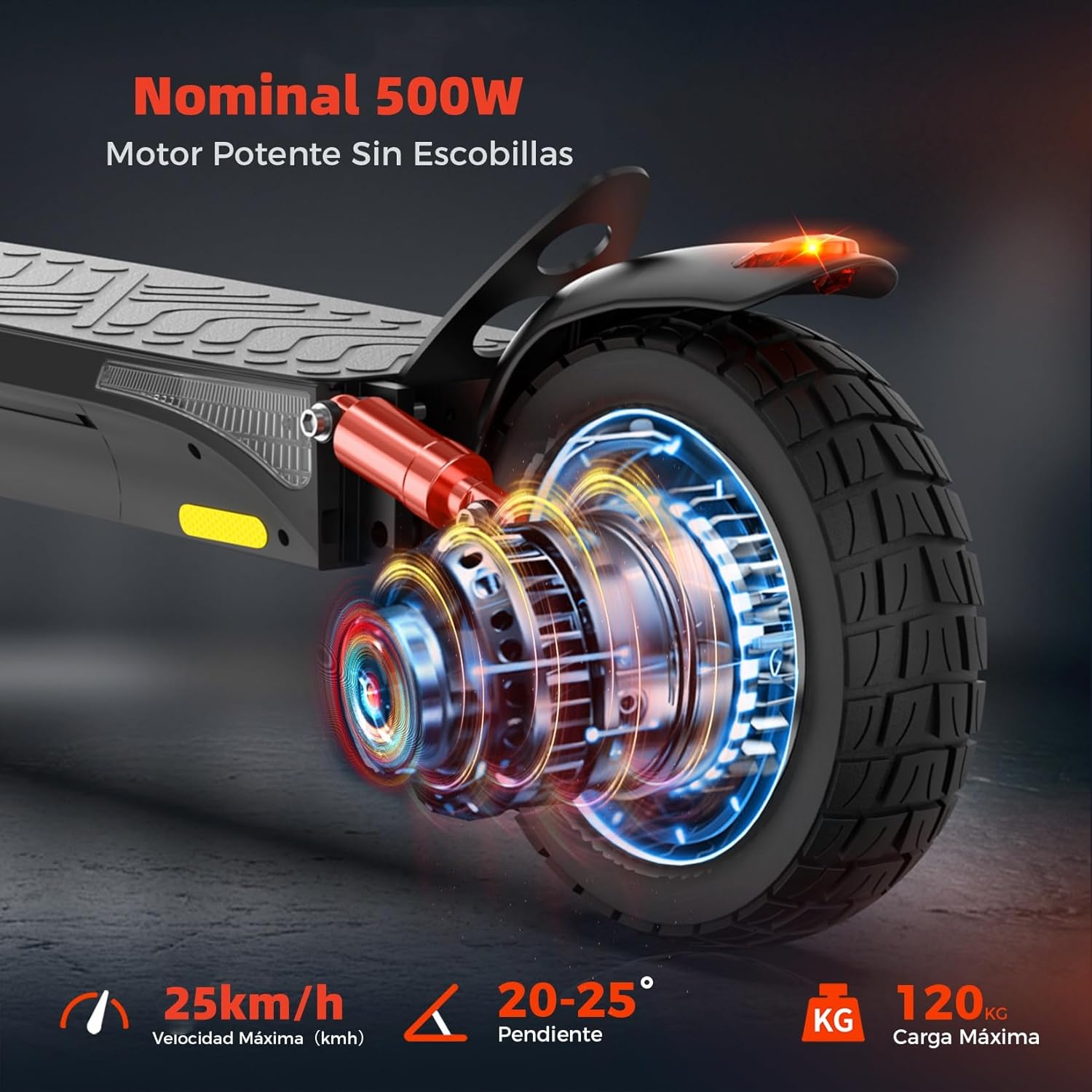 800 W Electric Scooter for Adults, 480 Wh Battery, Maximum Range of 40 km, Foldable Electric Scooter of 10 Inches, App, Maximum Load 120 kg, Adjustable Handlebar, Quadruple Suspension – Bild 3