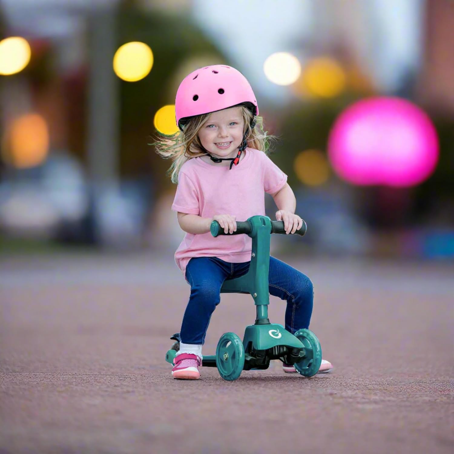 Evo EVO 3-in-1 Cruiser Scooter, Adjustable Handle Height, 3-Level Interchangeable Design, Scooter with Seat Convertible into 2-Wheel Scooter, Ideal First Scooter for Children from 1 Year – Bild 3