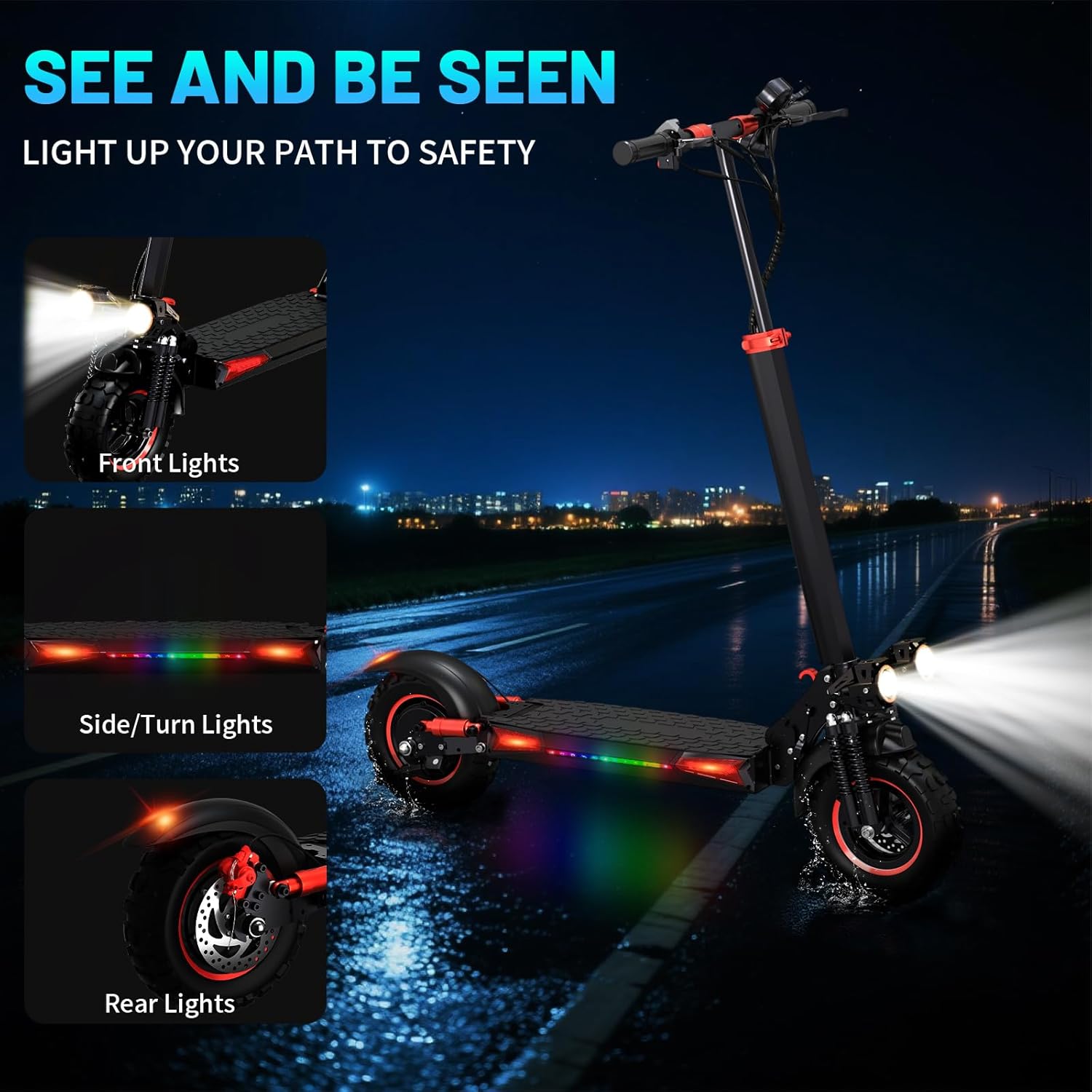 Adult Road Legal E-Scooter Range 45-55 km Max 20 km/h Speed Dual Suspension System IPX5 Waterproof Level Adjustable Handlebar Holiday Gift – Bild 4