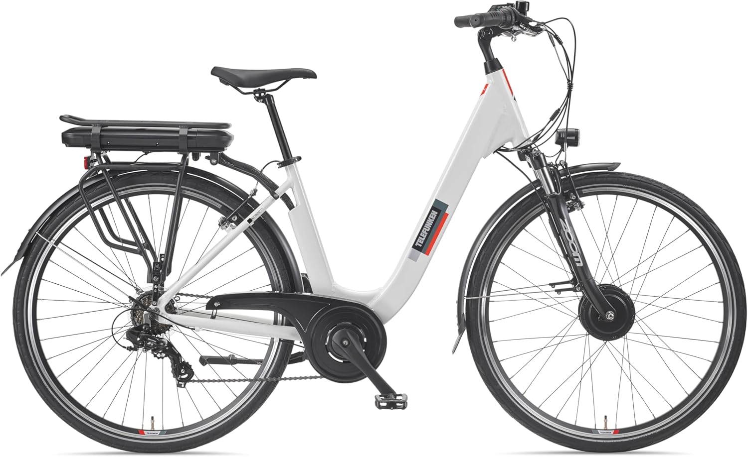 TELEFUNKEN E-Bike Women's 28 Inch Electric Bicycle Front Motor 7-Speed Shimano Derailleur Gears V-Brakes Pedelec City Bike RC826 Multitalent Includes Armoured Cable Lock – Bild 2