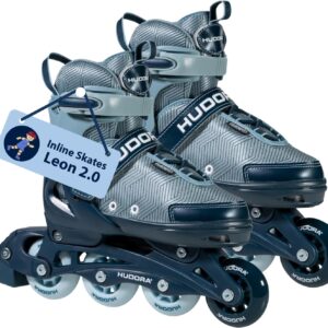 HUDORA Mia/ Leon Inline Skates for Children, Teenagers and Adults, Various Sizes, Roller Skates for Men and Women, Adjustable Size