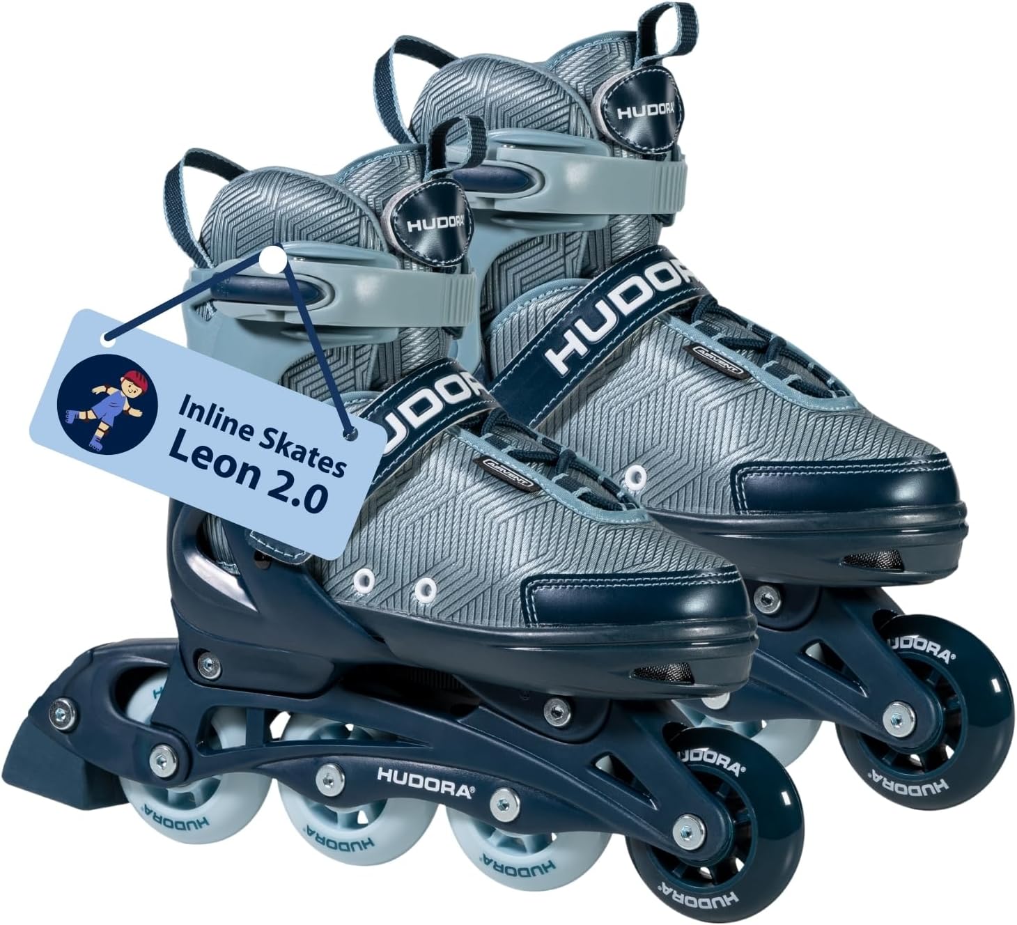 HUDORA Mia/ Leon Inline Skates for Children, Teenagers and Adults, Various Sizes, Roller Skates for Men and Women, Adjustable Size