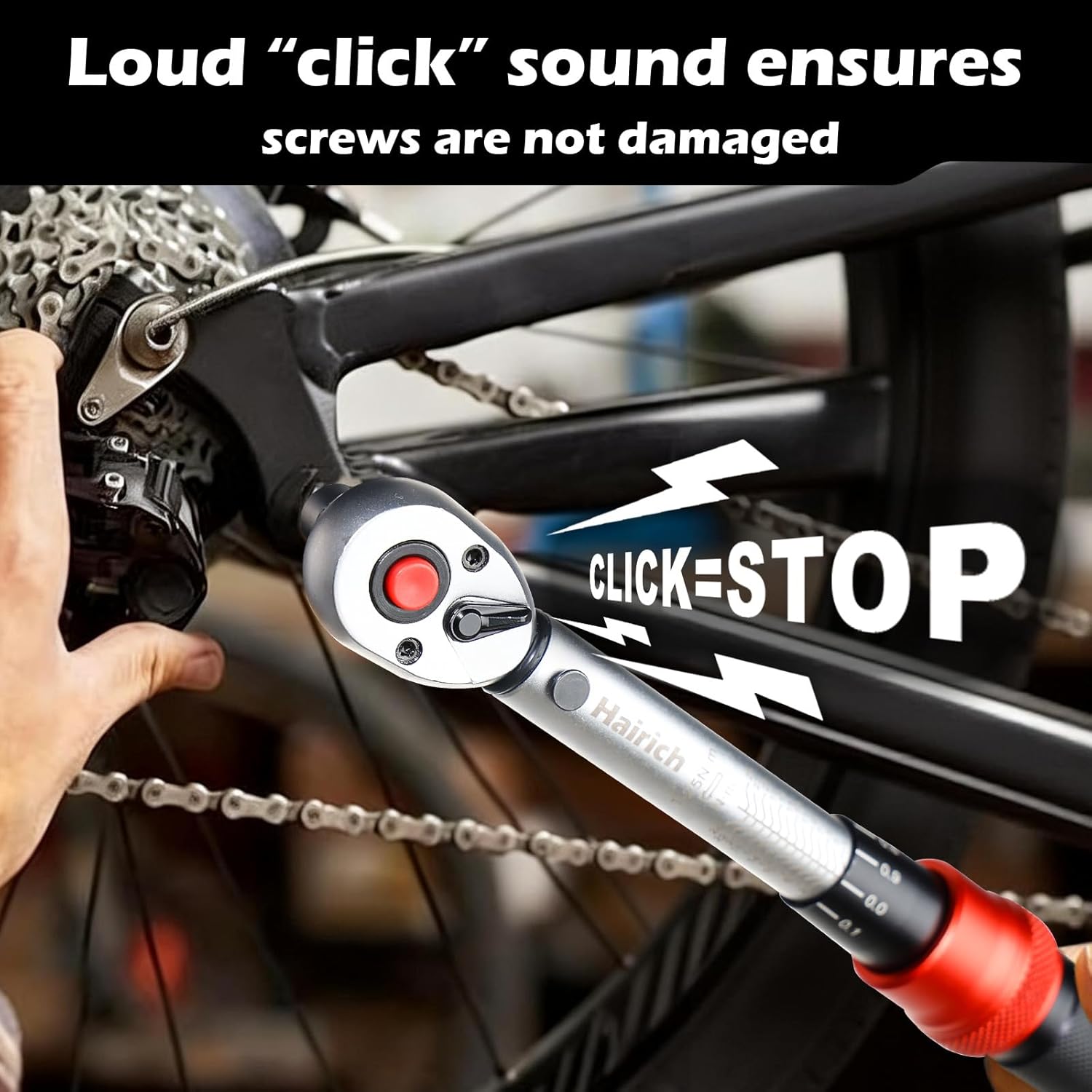 Hairich Torque Wrench Bicycle 1/4 Inch 1-25 Nm, ±3% Accuracy, 72-Tooth Ratchet, 33-Piece Torque Wrench Set with Extension, 1/4"-3/8" Adapter & Universal Joint, for Bicycle & Motorcycle – Bild 3