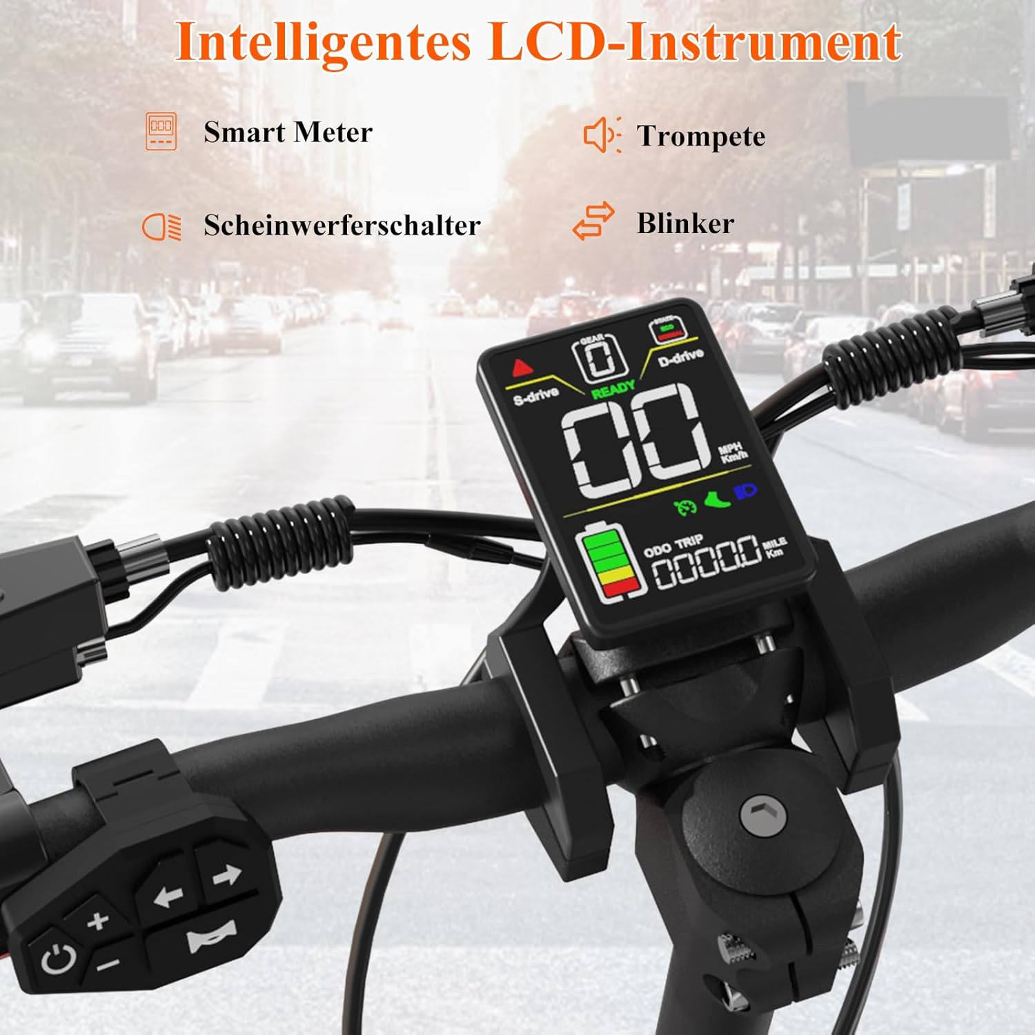 TODIMART E Scooter mit Straßenzulassung D-Serie, 60 km Reichweite, 500W Motor – Bild 4