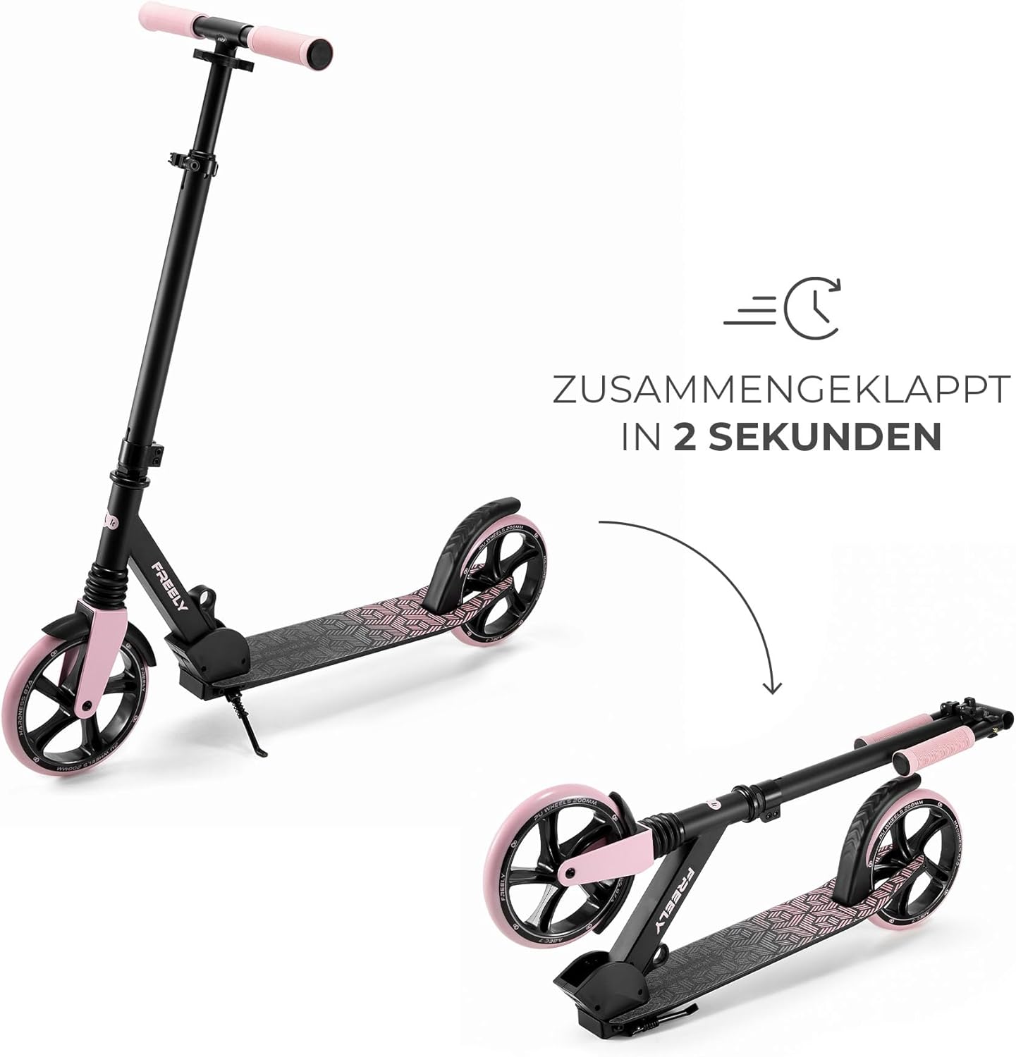 Kinderkraft Freely Scooter ab 3 Jahren, Kinderroller bis zu 100 kg, schnellen Zusammenklappen, Räder aus PP – Bild 4