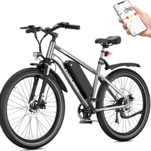 EVERCROSS EK15 E-Bike for Adults, 27.5 Inch Electric Bicycles with Foot Pedal – App, 250 W Motor, 36 V 13 Ah Battery, 15/20/25 km/h, 7 Speed Gear, Urban Electric Bicycle Mountain Bike for Unisex