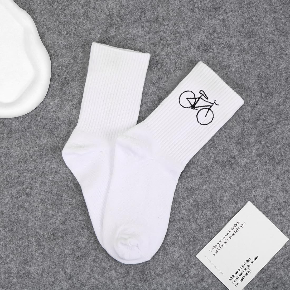 HUKUMA Road Bike Socks, 35-46 Bicycle Socks Men, Bicycle Gift for Men and Women, Road Bike Accessories, Bicycle Rider Tennis Socks Accessories, Funny Gift for Birthday Men and Women – Bild 3
