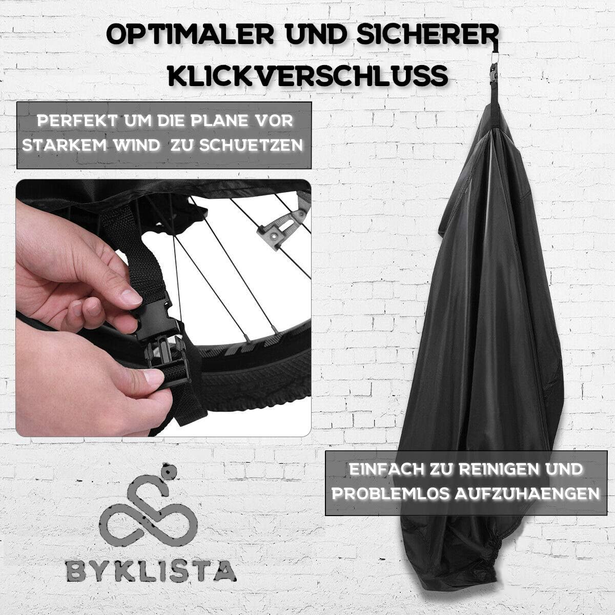 BYKLISTA Bicycle Cover Waterproof Bicycle Garage Made of Tear-Resistant Oxford Fabric – Bicycle Tarpaulin Also Fits E-Bikes – Bicycle Protective Cover Extra Welded Inner Seams & High UV Protection – Bild 8