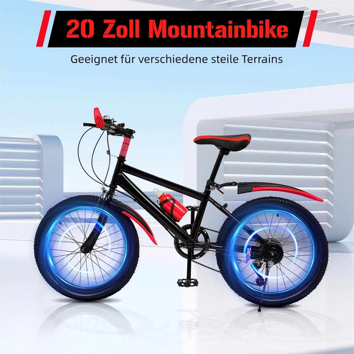 Mountain Bike 20 Inch Children's Bicycle for Boys and Girls, 7-Speed Mountain Bike with Mudguard, Water Bottle, Compass Bell, Load Capacity 85 kg, From 8-13 Years – Bild 9