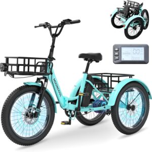 MOONCOOL E Bike Folding Bike, 20 Inch E Bike Men Women with 36 V 20 Ah Battery, 250 W Motor Electric Bicycle, LCD Display, Speed 25 km/h, IP65, 45 NM Electric Bike with Large Coats and Footrests