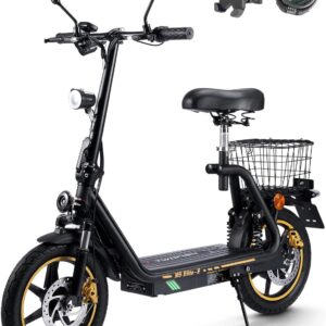 TWOFISH E Moped for Adults, 14 Inch Electric Motorcycle with 48 V 13 Ah Battery and 500 W Motor, Scooter with Road Legal, 45 km/h Max 30 km Range, M5 Elite E